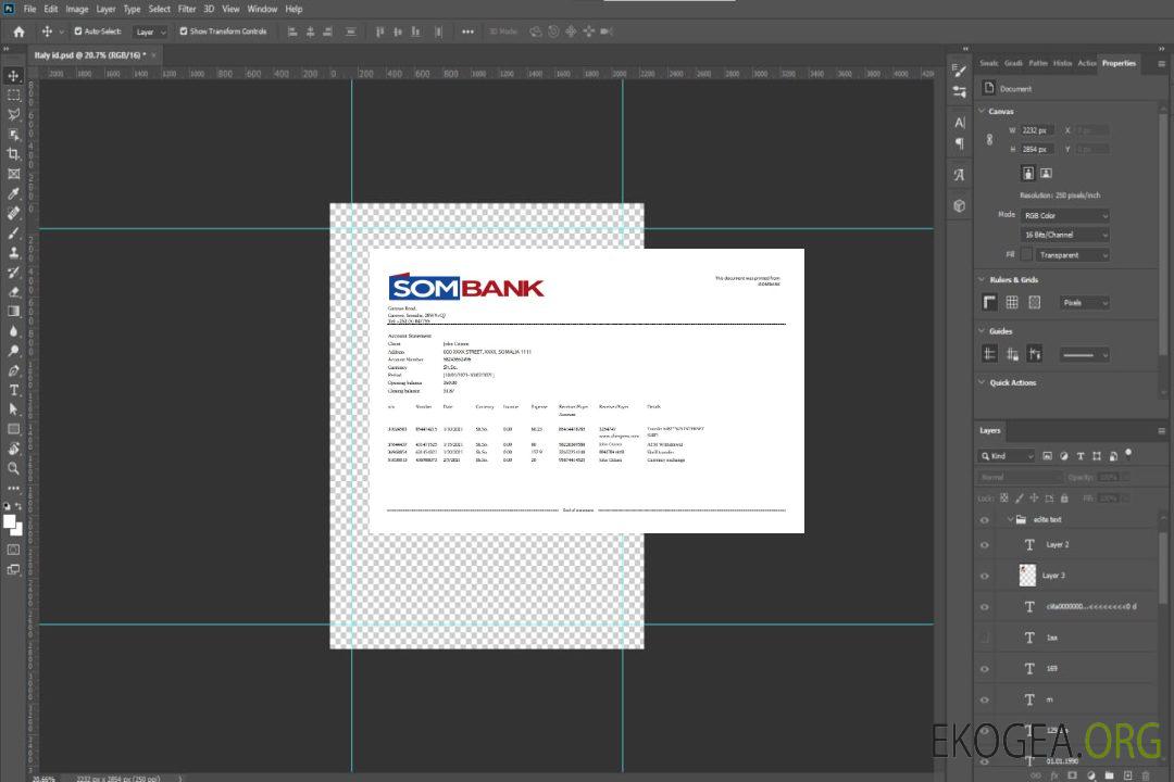 Somalie Sombank excel pdf template